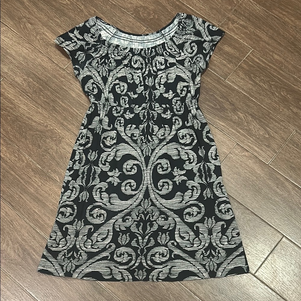 Sonoma Black and Tan Patterned Dress